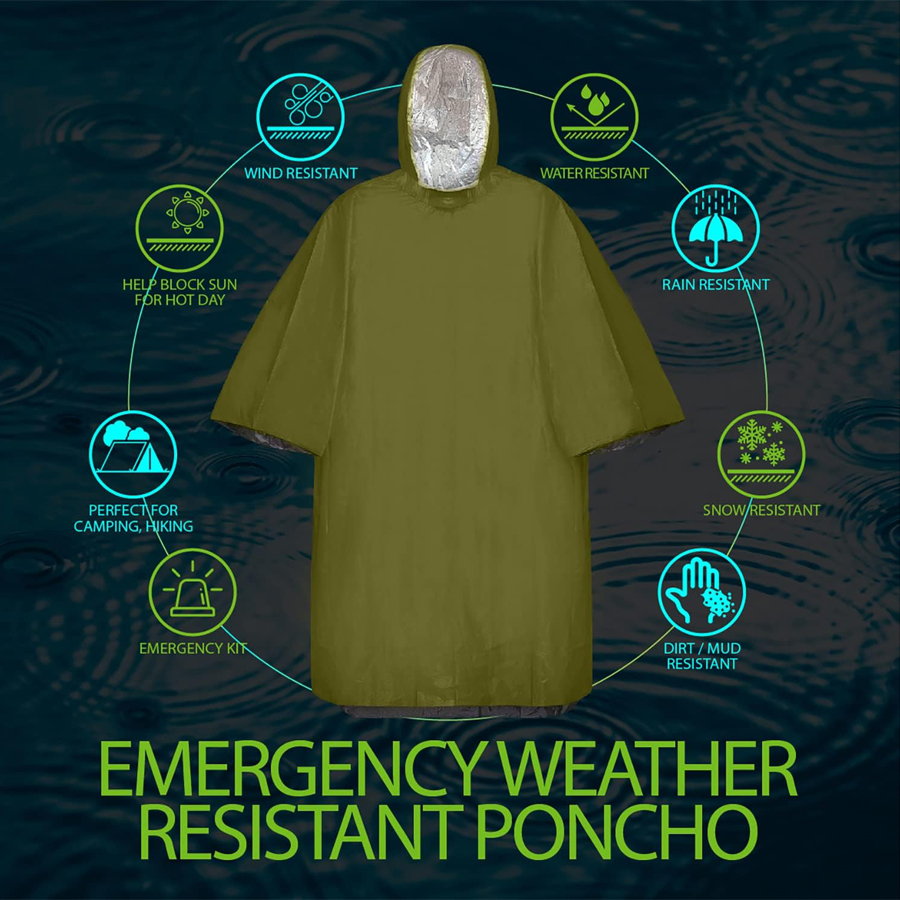 3/5-Pack Emergency Poncho Set  - Emergency Poncho Rain recension och pris